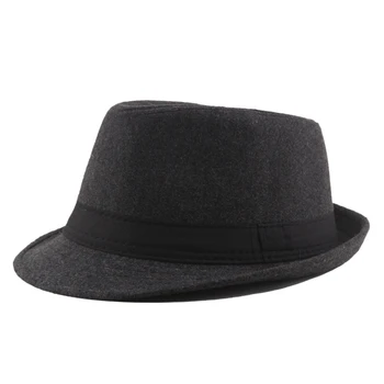 2022 Осень Зима Британский стиль Джентльменские Фетровые Шляпы Мужская Панама Джазовая шляпа С Короткими Полями Гибкая Фетровая Шляпа