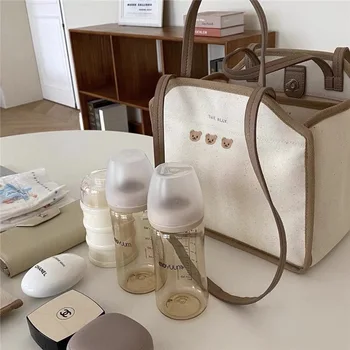 2023 Корейская брендовая сумка для мамы, холщовая сумка для беременных, легкая маленькая сумочка на одно плечо, сумка для подгузников для мамы, Прямая поставка