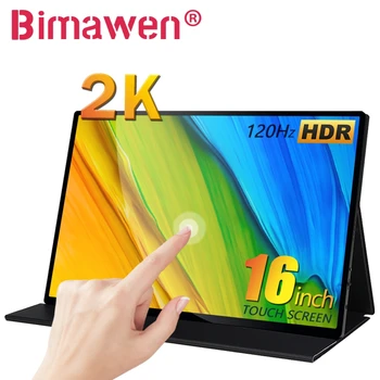 Bimawen 16 Дюймов 2,5 К 120 Гц Сенсорный Дисплей Игровой Экран 2560*1600 100% SRGB Портативный Монитор Для ПК Mac Телефон Xbox PS5 Переключатель