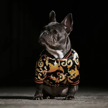 DualPet Одежда для Собак Французского Бульдога, Куртка для Собак с золотой Вышивкой, Пальто, Теплая Одежда Для собак, Наряд для Щенков, Хлопок, Ropa Para Perro