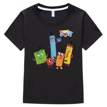Детская футболка, футболка с рисунком из Аниме с цифрами, Топы для девочек, Хлопковые милые футболки для мальчиков, Футболки с цифрами 1-5, детская одежда y2k