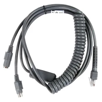 Спиральный кабель с клиновидной клавиатурой PS2 длиной 3 м Для сканеров штрих-кодов Symbol LS2208 LS4208 DS6708 LS1203